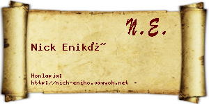 Nick Enikő névjegykártya